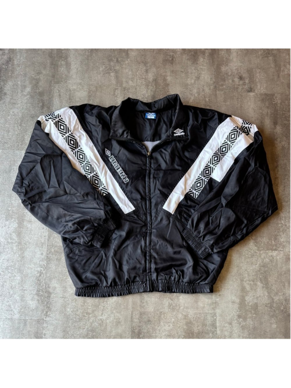 Vintage Umbro Windbreaker Jacket Mens Large Black 90s